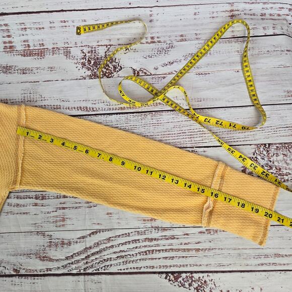 Urban Outfitter Out From Under Waffle Knit Sweater Mustard Yellow Turtleneck Top - Picture 10 of 11